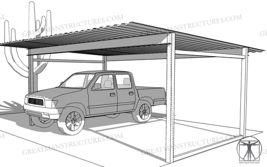 18X18 CAR/TRUCK CARPORT  **$2800 - Delivered and Installed - AZ ONLY**