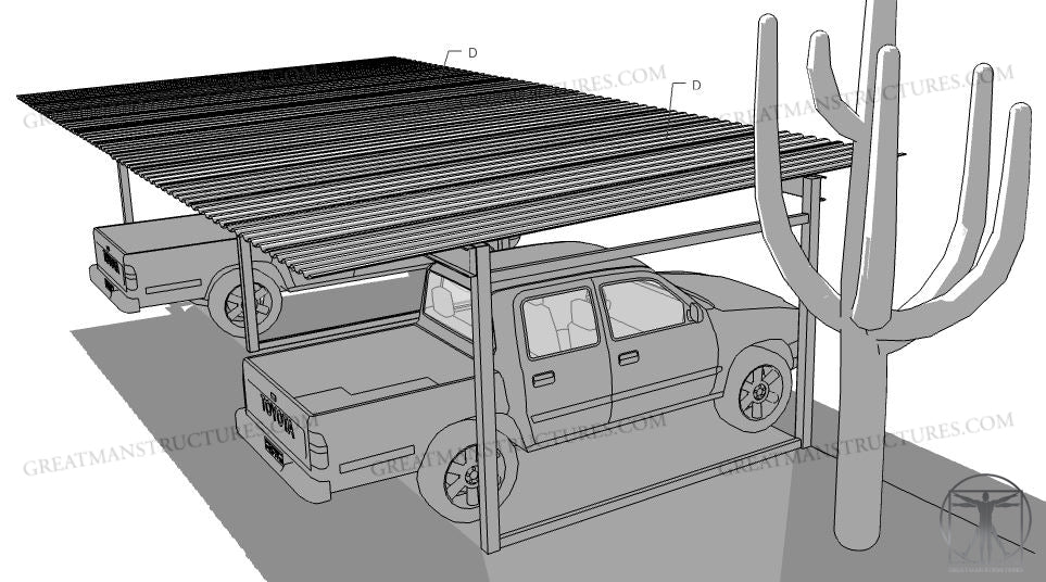 36x18 CAR/TRUCK CARPORT  **Delivered and Installed - AZ ONLY**